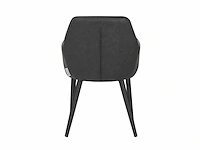 Colenis - jay eetkamerstoel - set van 6 - antraciet - microfiber - met armleuning - afbeelding 3 van  4