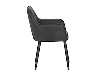 Colenis - jay eetkamerstoel - set van 6 - antraciet - microfiber - met armleuning - afbeelding 4 van  4