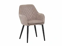 Colenis - jay eetkamerstoel - set van 6 - beige - fluweel - velvet - met armleuning - afbeelding 1 van  4