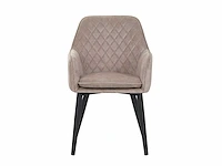 Colenis - jay eetkamerstoel - set van 6 - beige - fluweel - velvet - met armleuning - afbeelding 3 van  4