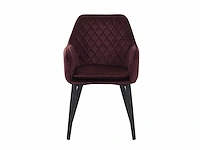 Colenis - jay eetkamerstoel - set van 6 - bordeaux - fluweel - velvet - met armleuning - afbeelding 3 van  4