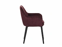 Colenis - jay eetkamerstoel - set van 6 - bordeaux - fluweel - velvet - met armleuning - afbeelding 4 van  4