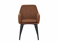 Colenis - jay eetkamerstoel - set van 6 - cognac - microfiber - met armleuning - afbeelding 2 van  4