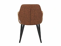 Colenis - jay eetkamerstoel - set van 6 - cognac - microfiber - met armleuning - afbeelding 4 van  4