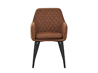 Colenis - jay eetkamerstoel - set van 6 - cognac - microfiber - met armleuning - afbeelding 2 van  4