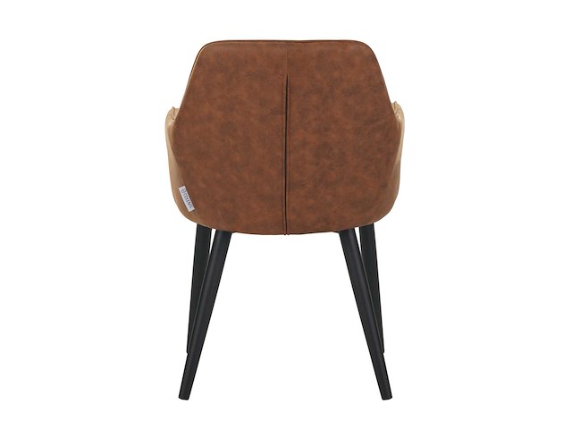 Colenis - jay eetkamerstoel - set van 6 - cognac - microfiber - met armleuning - afbeelding 4 van  4