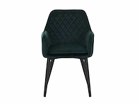 Colenis - jay eetkamerstoel - set van 6 - groen - fluweel - velvet - met armleuning - afbeelding 3 van  4