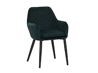 Colenis - jay eetkamerstoel - set van 6 - groen - fluweel - velvet - met armleuning - afbeelding 1 van  4