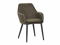 Colenis - jay eetkamerstoel - set van 6 - groen - microfiber - met armleuning - afbeelding 1 van  4