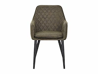 Colenis - jay eetkamerstoel - set van 6 - groen - microfiber - met armleuning - afbeelding 3 van  4