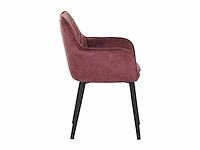 Colenis - jay eetkamerstoel - set van 6 - rose - fluweel - velvet - met armleuning - afbeelding 2 van  3