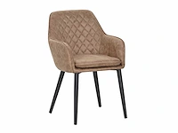 Colenis - jay eetkamerstoel - set van 6 - wood - microfiber - met armleuning - afbeelding 1 van  3