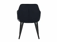 Colenis - jay eetkamerstoel - set van 6 - zwart - fluweel - velvet - met armleuning - afbeelding 2 van  4