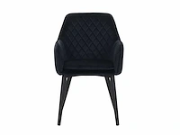 Colenis - jay eetkamerstoel - set van 6 - zwart - fluweel - velvet - met armleuning - afbeelding 4 van  4