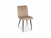 Colenis - joyce eetkamerstoel - set van 4 - beige - fluweel - metalen poten - afbeelding 1 van  2