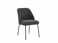 Colenis - julia eetkamerstoel - set van 6 - donkergrijs - linnen stof - industrieel - design - afbeelding 1 van  3