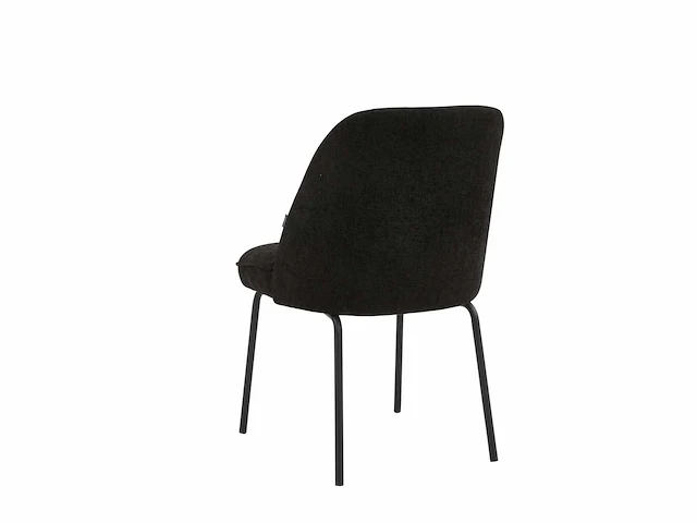 Colenis - julia eetkamerstoel - set van 6 - zwart - linnen stof - industrieel - design - afbeelding 2 van  3