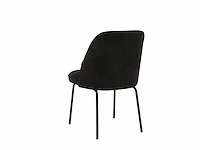Colenis - julia eetkamerstoel - set van 6 - zwart - linnen stof - industrieel - design - afbeelding 2 van  3