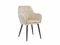 Colenis - laura- eetkamerstoel - set van 4 - beige - adoré velvet - design - industrieel - met armleuning - afbeelding 1 van  4