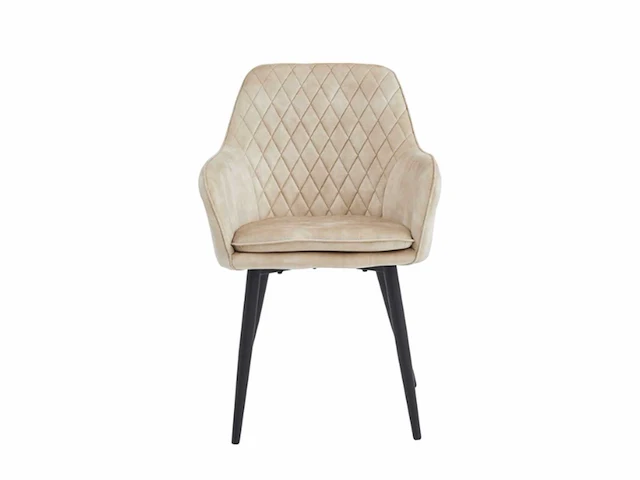 Colenis - laura- eetkamerstoel - set van 4 - beige - adoré velvet - design - industrieel - met armleuning - afbeelding 2 van  4