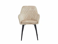 Colenis - laura- eetkamerstoel - set van 4 - beige - adoré velvet - design - industrieel - met armleuning - afbeelding 2 van  4