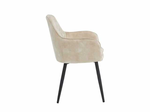Colenis - laura- eetkamerstoel - set van 6 - beige - adoré velvet - design - industrieel - met armleuning - afbeelding 3 van  4
