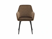 Colenis - laura eetkamerstoel - set van 4 - bruin - velvet - design - industrieel - met armleuning - afbeelding 2 van  5