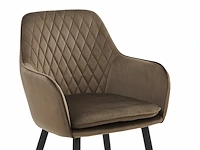 Colenis - laura eetkamerstoel - set van 4 - bruin - velvet - design - industrieel - met armleuning - afbeelding 5 van  5