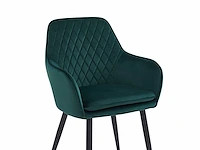 Colenis - laura eetkamerstoel - set van 4 - groen - velvet - design - industrieel - met armleuning - afbeelding 3 van  4