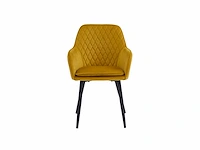 Colenis - laura eetkamerstoel - set van 4 - okergeel - velvet - design - industrieel - met armleuning - afbeelding 3 van  5