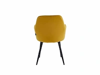 Colenis - laura eetkamerstoel - set van 4 - okergeel - velvet - design - industrieel - met armleuning - afbeelding 5 van  5