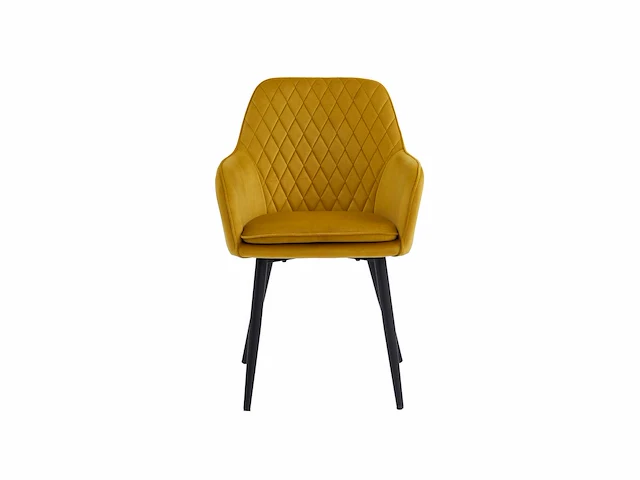 Colenis - laura eetkamerstoel - set van 4 - okergeel - velvet - design - industrieel - met armleuning - afbeelding 3 van  5
