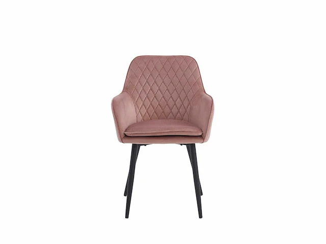 Colenis - laura eetkamerstoel - set van 4 - roze - velvet - design - industrieel - met armleuning - afbeelding 5 van  5