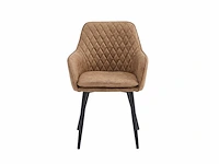 Colenis - laura eetkamerstoel - set van 4 - sand - microfiber stof - design - industrieel - met armleuning - afbeelding 2 van  5