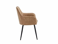 Colenis - laura eetkamerstoel - set van 4 - sand - microfiber stof - design - industrieel - met armleuning - afbeelding 3 van  5