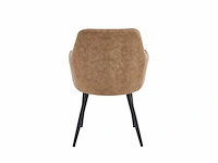 Colenis - laura eetkamerstoel - set van 4 - sand - microfiber stof - design - industrieel - met armleuning - afbeelding 4 van  5