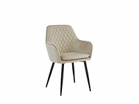 Colenis - laura eetkamerstoel - set van 6 - beige - velvet - design - industrieel - met armleuning - afbeelding 1 van  5