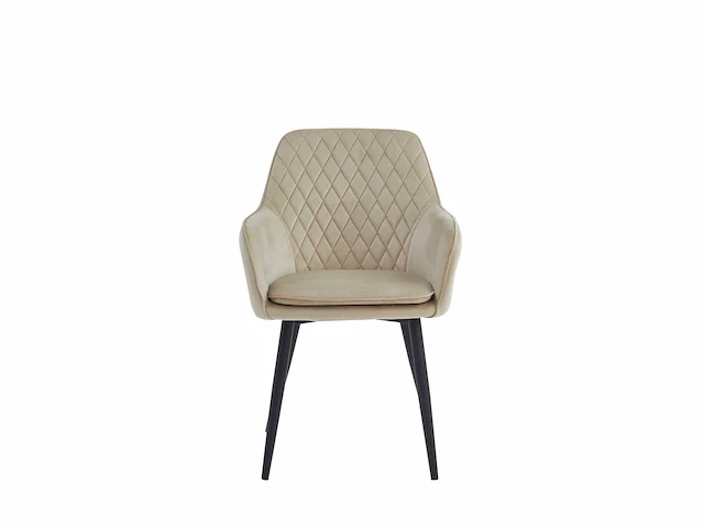 Colenis - laura eetkamerstoel - set van 6 - beige - velvet - design - industrieel - met armleuning - afbeelding 2 van  5