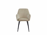 Colenis - laura eetkamerstoel - set van 6 - beige - velvet - design - industrieel - met armleuning - afbeelding 2 van  5