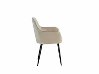 Colenis - laura eetkamerstoel - set van 6 - beige - velvet - design - industrieel - met armleuning - afbeelding 3 van  5
