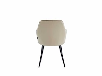 Colenis - laura eetkamerstoel - set van 6 - beige - velvet - design - industrieel - met armleuning - afbeelding 4 van  5