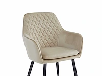 Colenis - laura eetkamerstoel - set van 6 - beige - velvet - design - industrieel - met armleuning - afbeelding 5 van  5