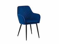 Colenis - laura eetkamerstoel - set van 6 - blauw - velvet - design - industrieel - met armleuning - afbeelding 1 van  5