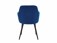 Colenis - laura eetkamerstoel - set van 6 - blauw - velvet - design - industrieel - met armleuning - afbeelding 2 van  5