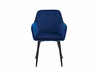 Colenis - laura eetkamerstoel - set van 6 - blauw - velvet - design - industrieel - met armleuning - afbeelding 3 van  5