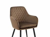 Colenis - laura eetkamerstoel - set van 6 - bruin - velvet - design - industrieel - met armleuning - afbeelding 5 van  5