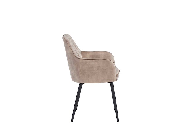 Colenis - laura eetkamerstoel - set van 6 - champagne - adoré velvet - industrieel - met armleuning - afbeelding 2 van  5