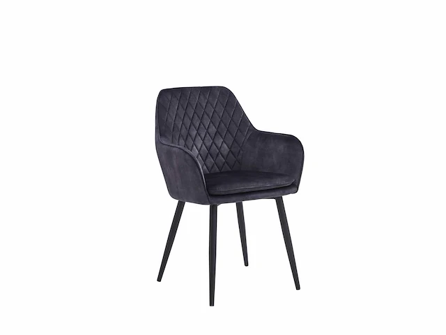 Colenis - laura eetkamerstoel - set van 6 - grijs - adoré velvet - design - industrieel - met armleuning - afbeelding 1 van  4