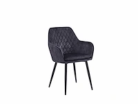 Colenis - laura eetkamerstoel - set van 6 - grijs - adoré velvet - design - industrieel - met armleuning - afbeelding 1 van  4