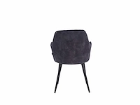 Colenis - laura eetkamerstoel - set van 6 - grijs - adoré velvet - design - industrieel - met armleuning - afbeelding 2 van  4